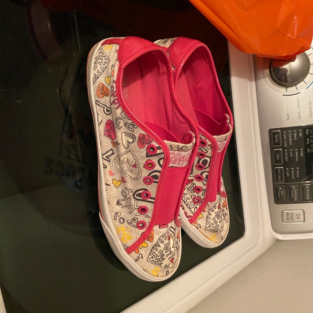 Coach Poppy Bev Sneakers Tennis Shoes Graphic Slides Sz 9 Women’s Ladies - Picture 4 of 10